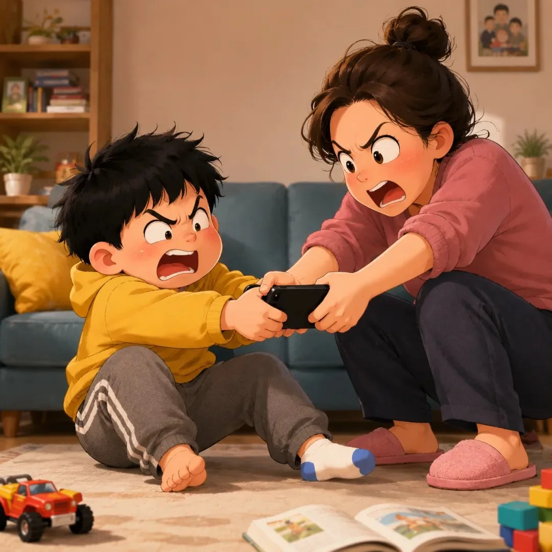 家长直接抢走手机引发孩子反抗